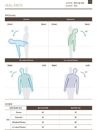 관절가동범위 검사 리포트 이미지